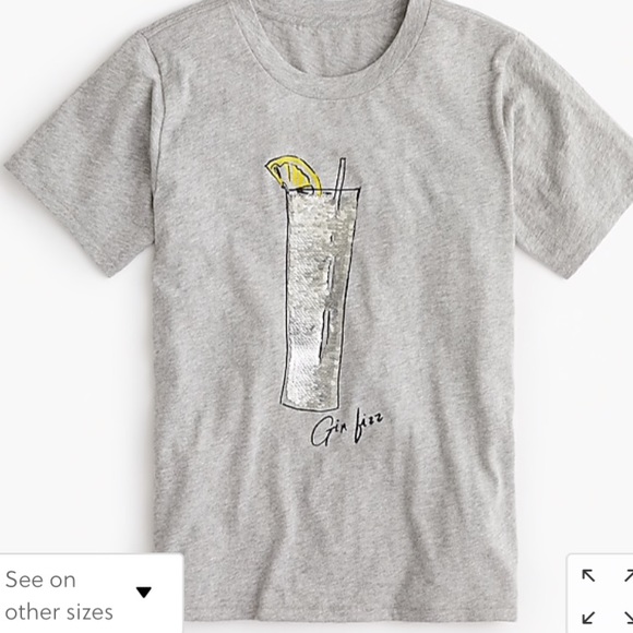NWOT J. Crew "Gin fizz" T-shirt with sequins - Picture 5 of 6